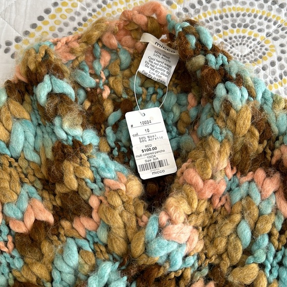 NOT FOR SALE!!!!NWT MICCO Multicolor Poncho - Picture 2 of 3